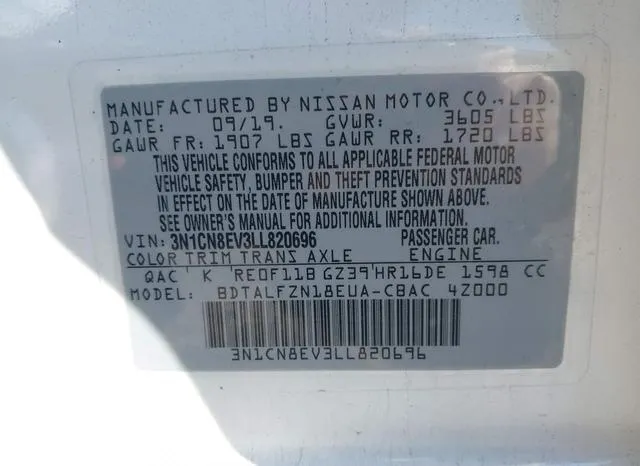 3N1CN8EV3LL820696 2020 2020 Nissan Versa- Sv Xtronic Cvt 9