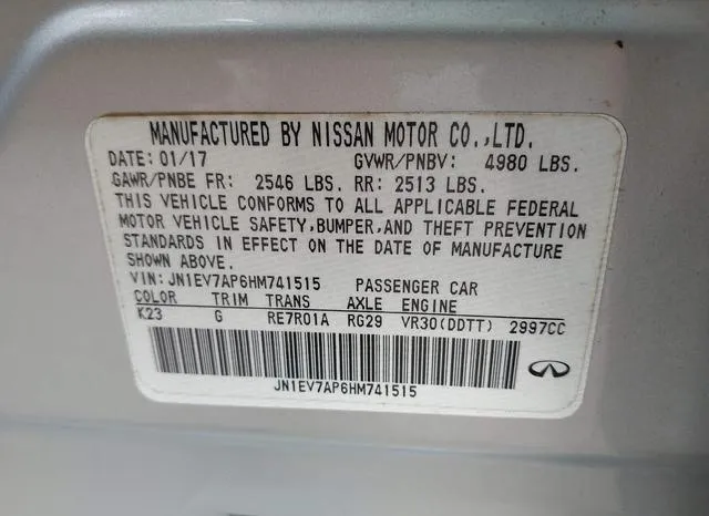 JN1EV7AP6HM741515 2017 2017 Infiniti Q50- 3-0T Signature Ed 9