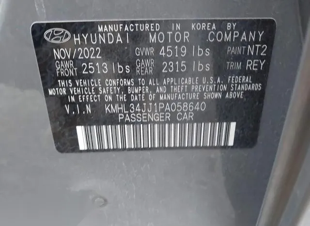 KMHL34JJ1PA058640 2023 2023 Hyundai Sonata- Hybrid Sel 9