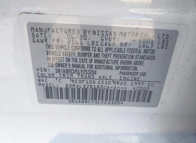 3N1AB8CV5LY253204 2020 2020 Nissan Sentra- Sv Xtronic Cvt 9