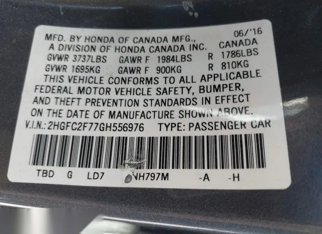 2HGFC2F77GH556976 2016 2016 Honda Civic- EX 9