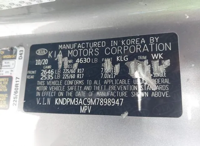 KNDPM3AC9M7898947 2021 2021 KIA Sportage- LX 9