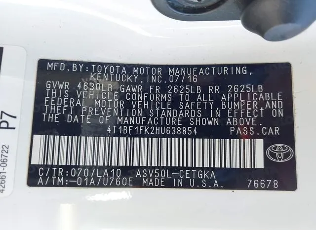 4T1BF1FK2HU638854 2017 2017 Toyota Camry- Xle 9