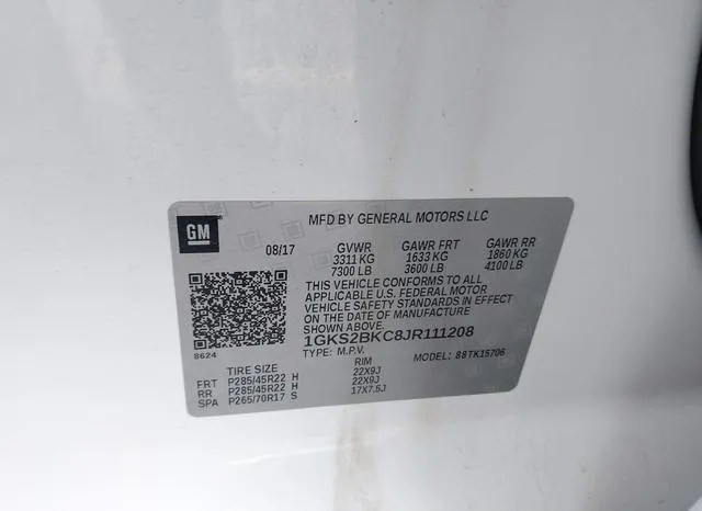 1GKS2BKC8JR111208 2018 2018 GMC Yukon- Slt 9