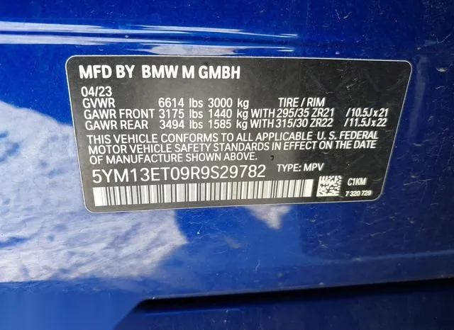 5YM13ET09R9S29782 2024 2024 BMW X5- X5 M 9