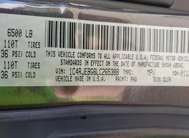 1C4RJEBG6LC265388 2020 2020 Jeep Grand Cherokee- Limited 4X2 9