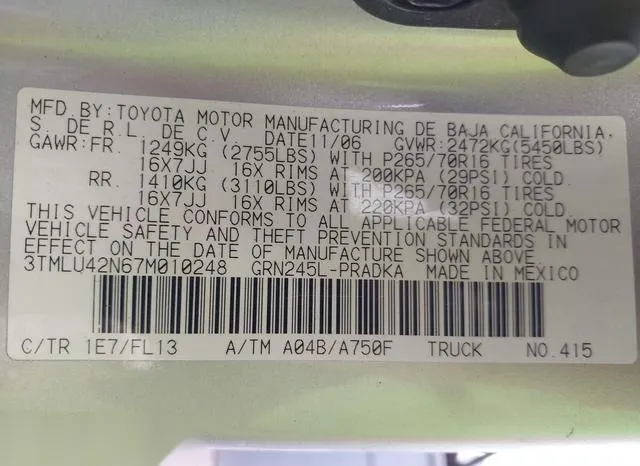 3TMLU42N67M010248 2007 2007 Toyota Tacoma- Double Cab 9