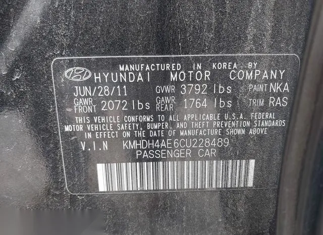 KMHDH4AE6CU228489 2012 2012 Hyundai Elantra- Limited -ulsan 9