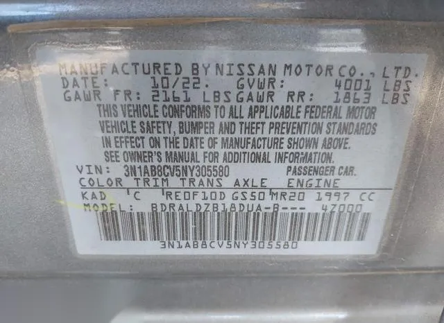 3N1AB8CV5NY305580 2022 2022 Nissan Sentra- Sv Xtronic Cvt 9