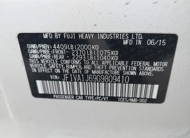 JF1VA1J69G9809410 2016 2016 Subaru WRX- Limited 9