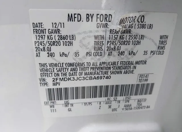 2FMDK3JC3CBA69740 2012 2012 Ford Edge- Sel 9