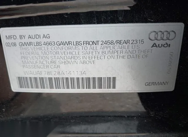 WAUAF78E28A141134 2008 2008 Audi A4- 2-0T/2-0T Special Edition 9