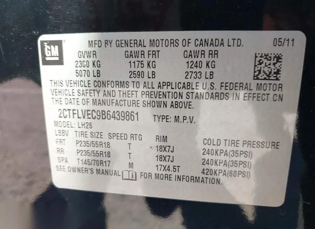 2CTFLVEC9B6439861 2011 2011 GMC Terrain- Slt-1 9