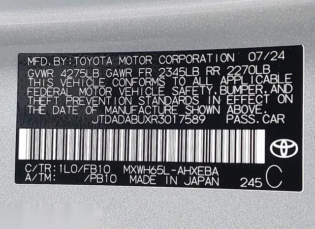 JTDADABUXR3017589 2024 2024 Toyota Prius- Le Awd-E 9