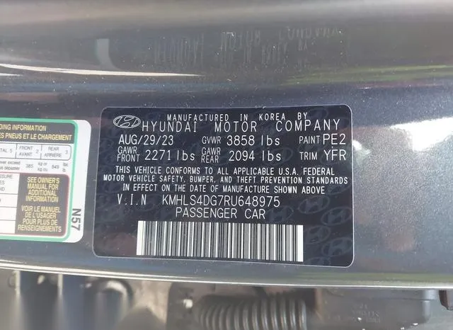 KMHLS4DG7RU648975 2024 2024 Hyundai Elantra- Sel 9