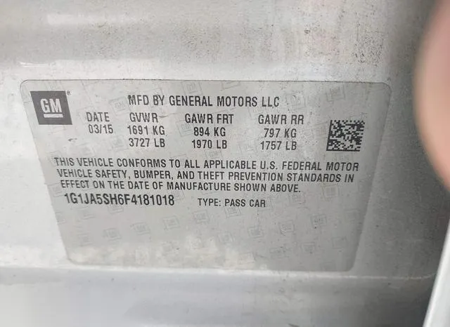 1G1JA5SH6F4181018 2015 2015 Chevrolet Sonic- Ls Auto 9