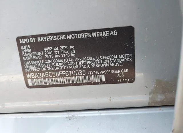 WBA3A5C58FF610035 2015 2015 BMW 3 Series- 328I 9