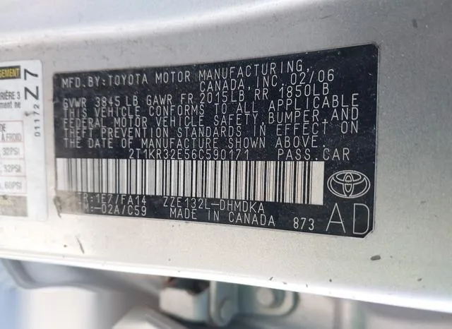 2T1KR32E56C590171 2006 2006 Toyota Matrix 9