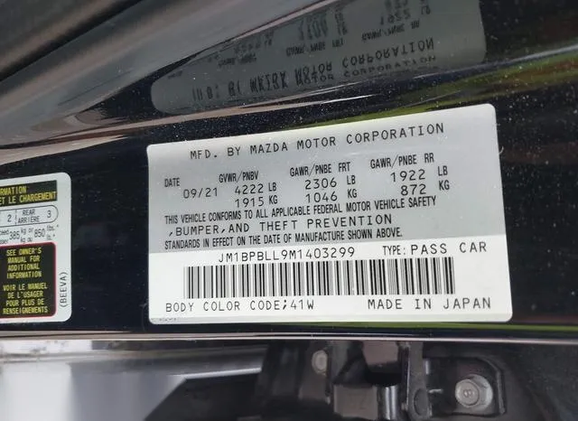 JM1BPBLL9M1403299 2021 2021 Mazda 3- Preferred 9