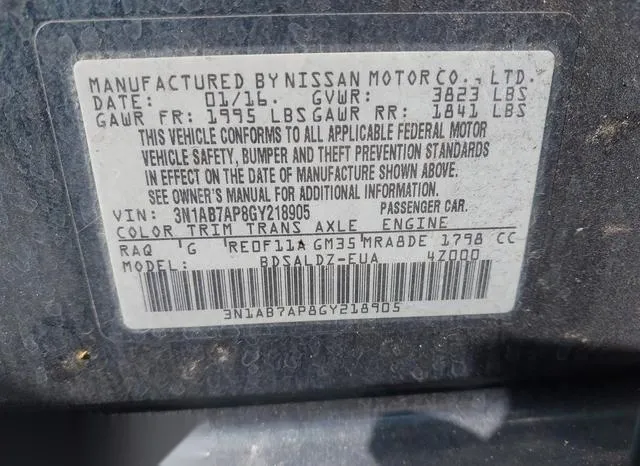 3N1AB7AP8GY218905 2016 2016 Nissan Sentra- SV 9