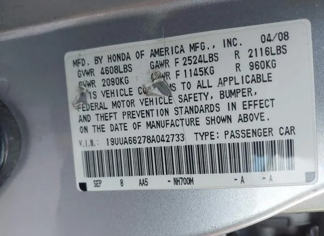 19UUA66278A042733 2008 2008 Acura TL- 3-2 9