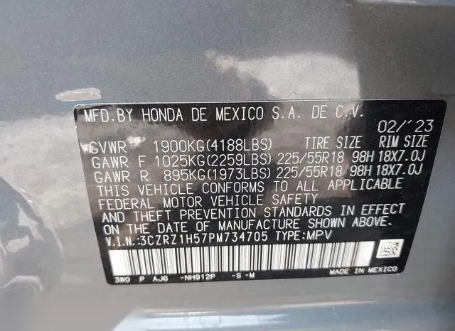 3CZRZ1H57PM734705 2023 2023 Honda HR-V- 2Wd Sport 9