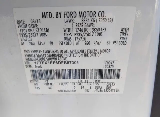 1FTFX1EF6DFB87305 2013 2013 Ford F-150- Xlt 9