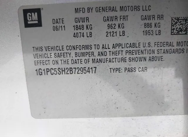 1G1PC5SH2B7295417 2011 2011 Chevrolet Cruze- LS 9