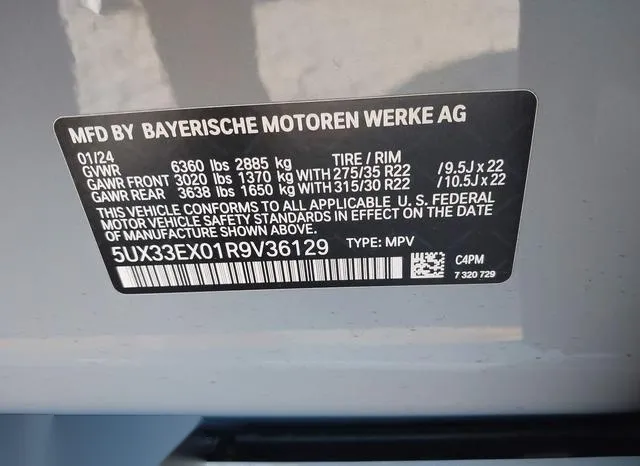 5UX33EX01R9V36129 2024 2024 BMW X6- Xdrive40I 9