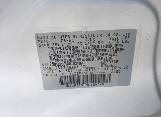 3N1CP5CV8ML534064 2021 2021 Nissan Kicks- SV 9