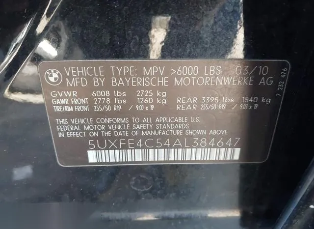 5UXFE4C54AL384647 2010 2010 BMW X5- Xdrive30I 9