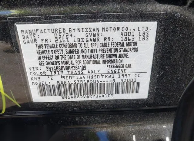 3N1AB8DV8RY364109 2024 2024 Nissan Sentra- Sr Xtronic Cvt 9