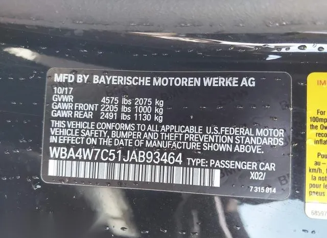 WBA4W7C51JAB93464 2018 2018 BMW 4 Series- 440I 9