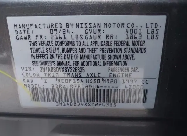 3N1AB8DVXSY226335 2025 2025 Nissan Sentra- SR 9