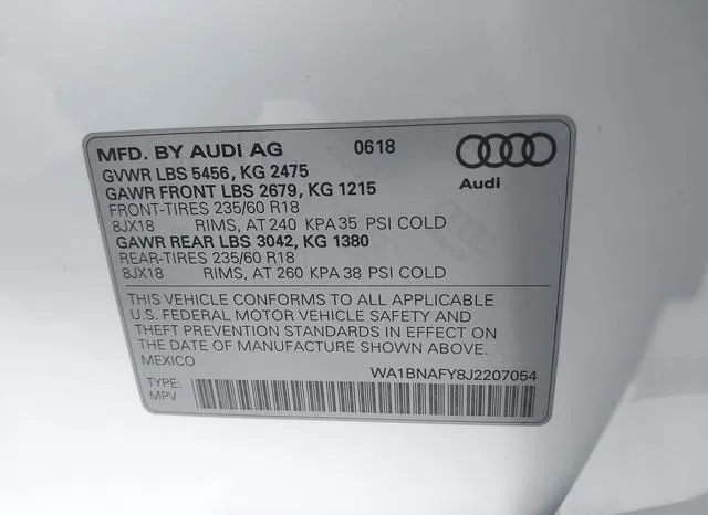 WA1BNAFY8J2207054 2018 2018 Audi Q5- 2-0T Premium 9