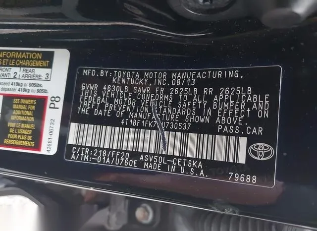 4T1BF1FK7EU730537 2014 2014 Toyota Camry- Se Sport 9