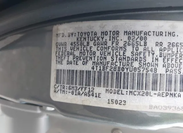 4T1BF28B0YU057548 2000 2000 Toyota Avalon- XL 9