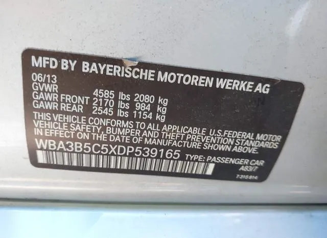 WBA3B5C5XDP539165 2013 2013 BMW 3 Series- 328I Xdrive 9