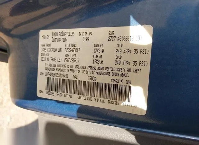 1D7HW42N35S120491 2005 2005 Dodge Dakota- Slt 9