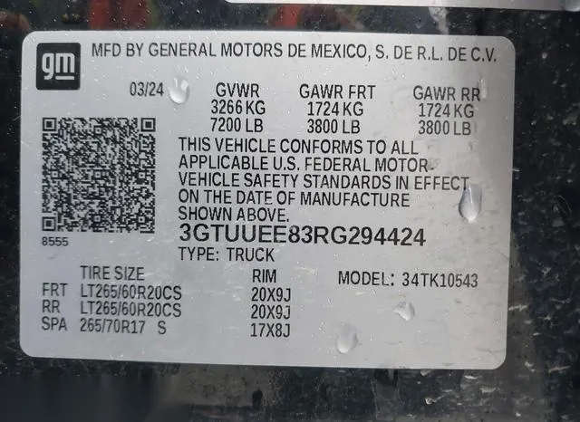 3GTUUEE83RG294424 2024 2024 GMC Sierra- 1500 9