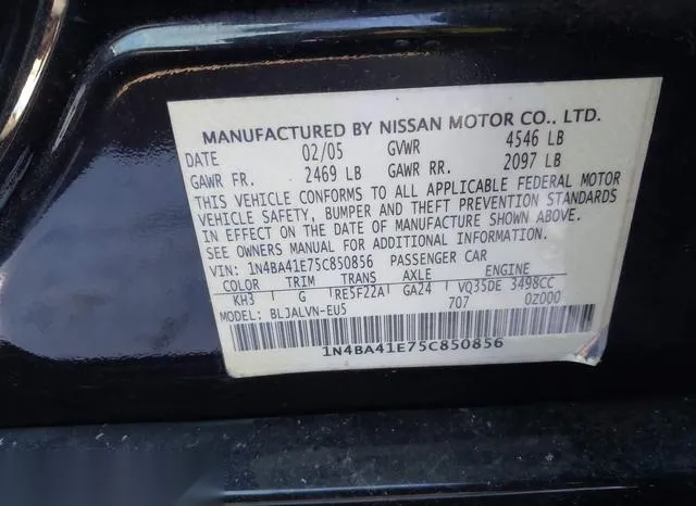 1N4BA41E75C850856 2005 2005 Nissan Maxima- 3-5 SE 9