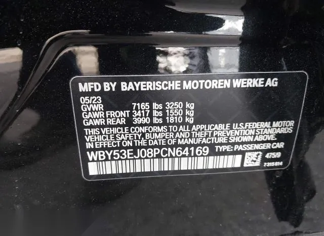 WBY53EJ08PCN64169 2023 2023 BMW I7- Xdrive60 9