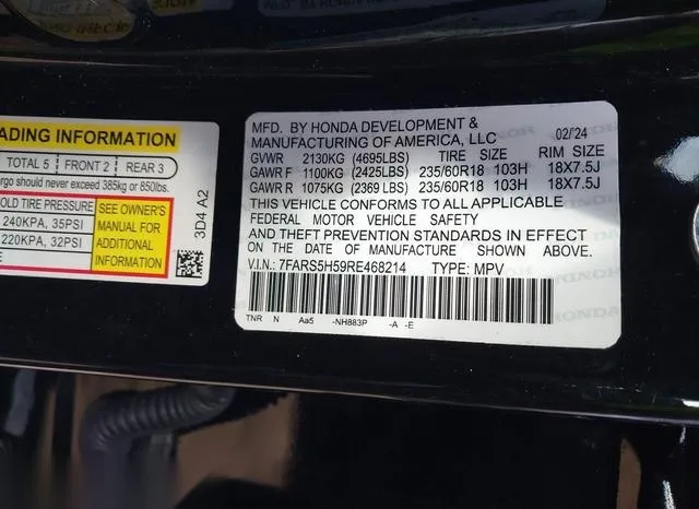 7FARS5H59RE468214 2024 2024 Honda CR-V- Hybrid Sport 9