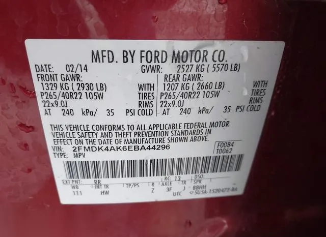 2FMDK4AK6EBA44296 2014 2014 Ford Edge- Sport 9