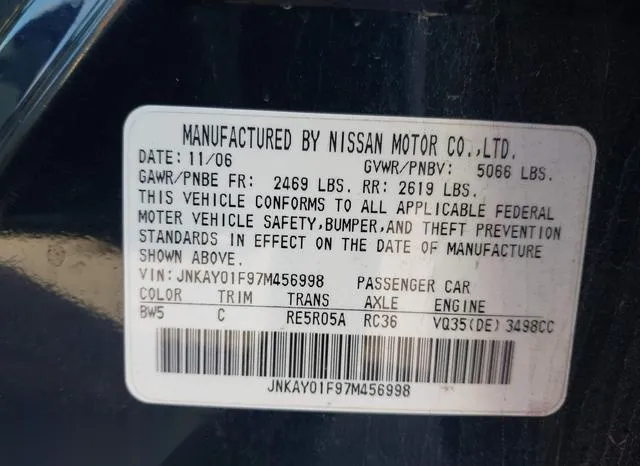 JNKAY01F97M456998 2007 2007 Infiniti M35- X 9