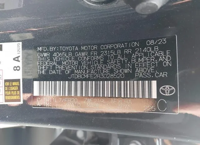 JTDBCMFE2R3028520 2024 2024 Toyota Corolla- Hybrid Le 9