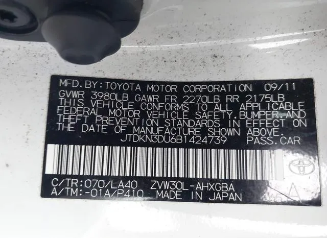 JTDKN3DU6B1424739 2011 2011 Toyota Prius 9