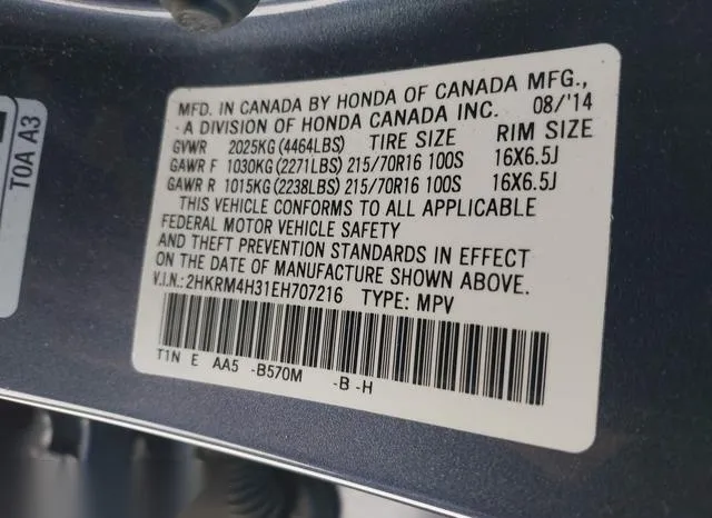 2HKRM4H31EH707216 2014 2014 Honda CR-V- LX 9