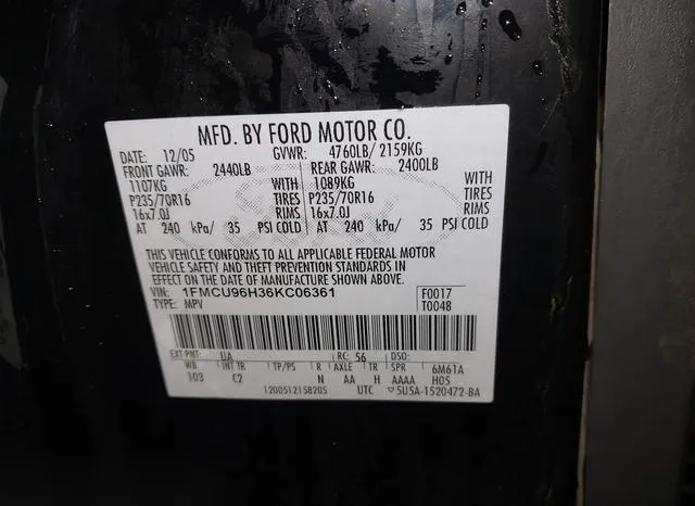 1FMCU96H36KC06361 2006 2006 Ford Escape Hybrid 9