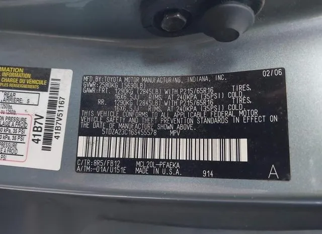 5TDZA23C16S455578 2006 2006 Toyota Sienna- CE 9